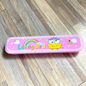 Vintage stationery tin pencil box makeup brushes